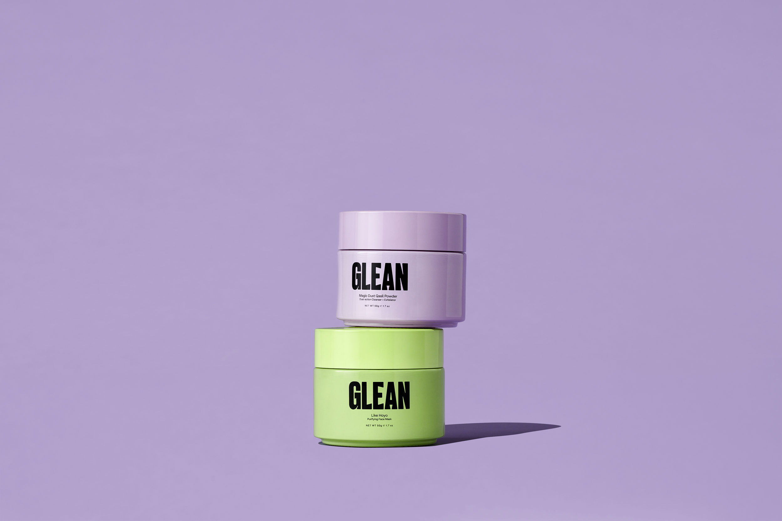 Two stacked facial skincare products