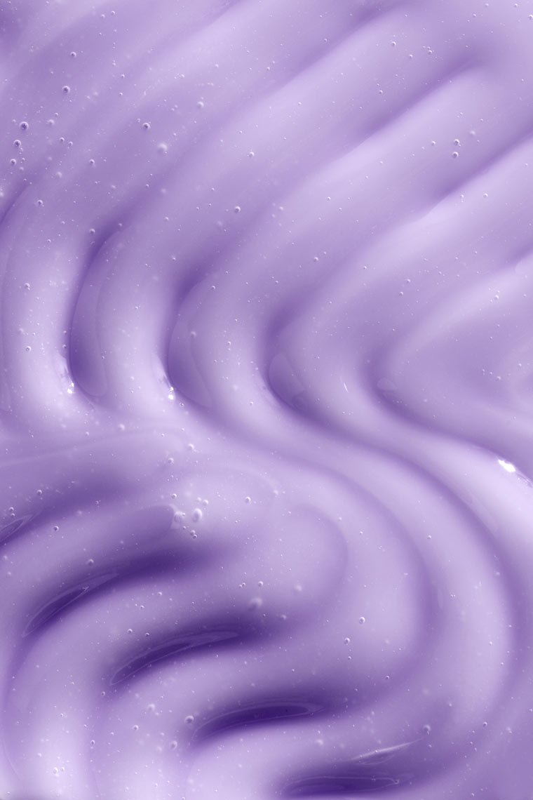 Purple conditioner texture with styled waves