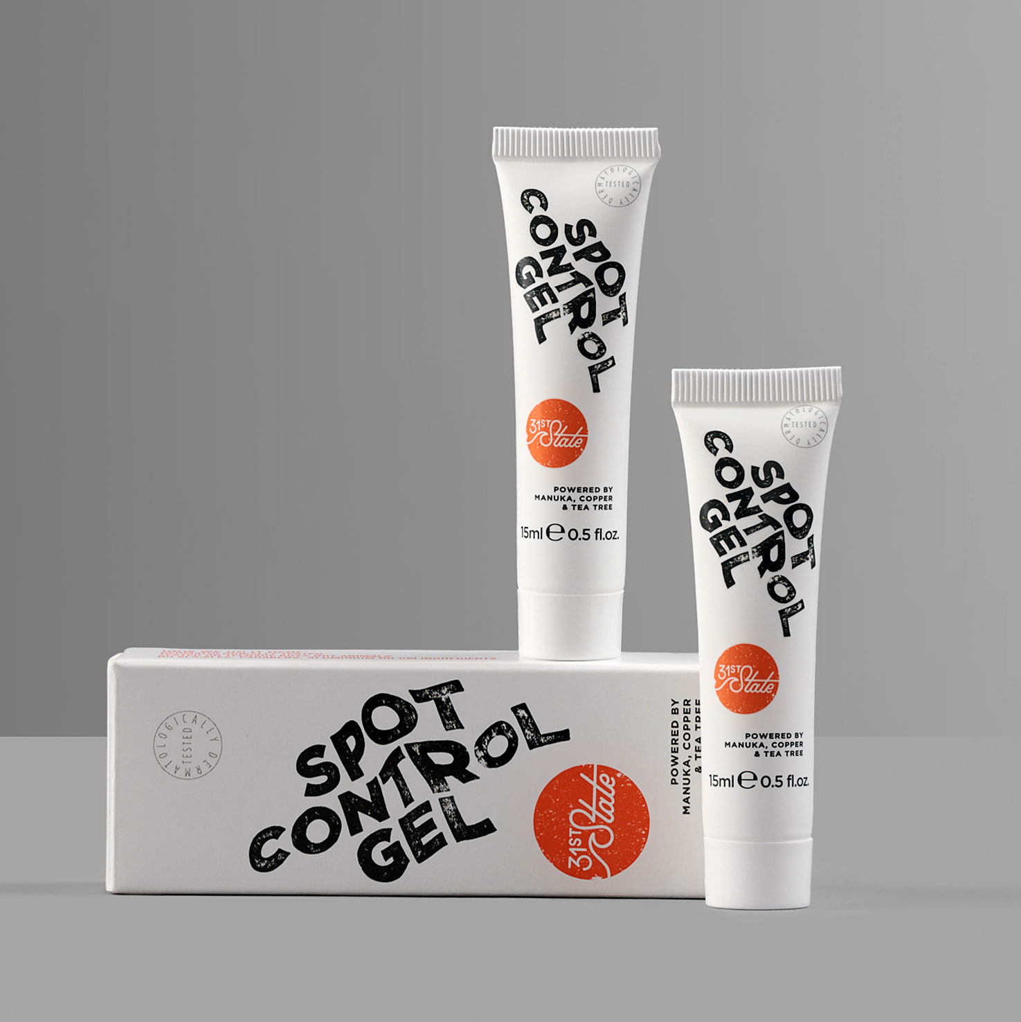 Set of skin care products displayed with box packaging